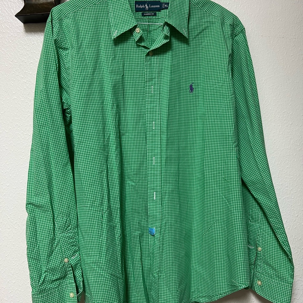 Ralph Lauren Men's Green Plaid Shirt